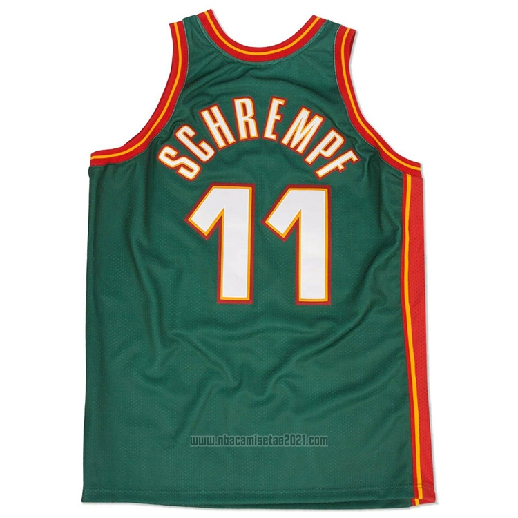 Camiseta Seattle SuperSonics Detlef Schrempf #11 Historic Retro Verde